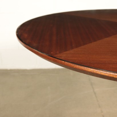 Table Poplar Mahogany Veneer Glass and Brass England 1950s-1960s