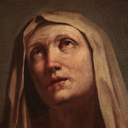 Mourning Virgin Italian School Oil On Canvas 18th Century