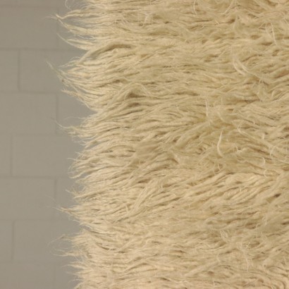 Shaggy White Vintage Carpet Wool
