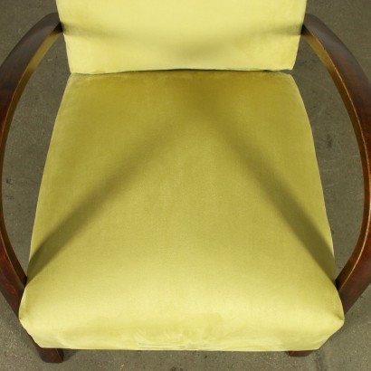 Armchairs Beech and Springs Italy 1940s Italian Prodution