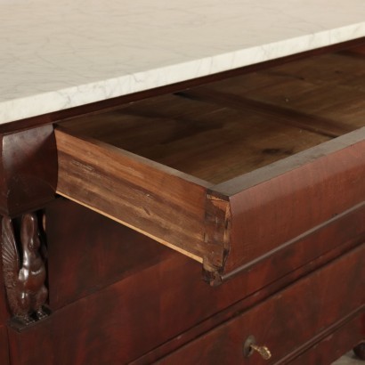 Empire Style Ligurian Chest of Drawers Mahogany Italy 19th Century