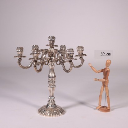 Pair of Candle Holders Silver Italy 1930s-1940s Ramponelli Luigi