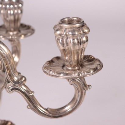 Pair of Candle Holders Silver Italy 1930s-1940s Ramponelli Luigi