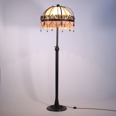 Lampadaire Fer forgé Tissu Italie Début '900