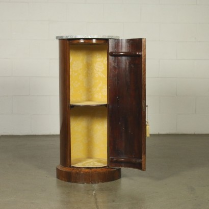 Empire Style Cabinet Walnut and Bardiglio Marble France 19th Century