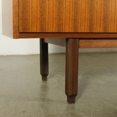 Sideboard Teak Veneer and Leatherette Italy 1960s