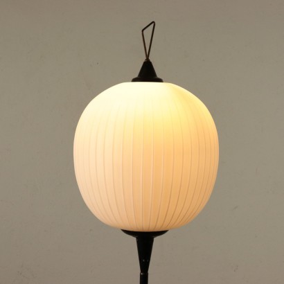 Lamp Marble Metallic Enamelled Brass Opaline Glass Italy 1960s