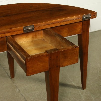 Small Piedmontese Directory Table Walnut Poplar Italy 18th-19th Cent