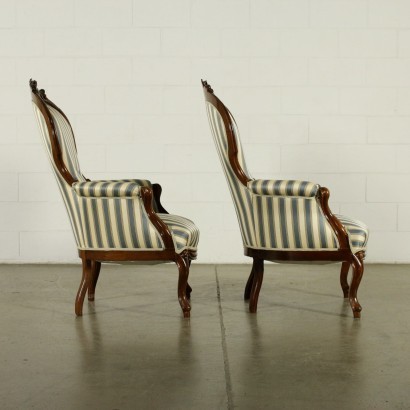 Pair of Louis Philippe Armchairs Italy 19th Century