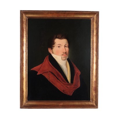 Male Portrait Oil on Canvas 19th Century