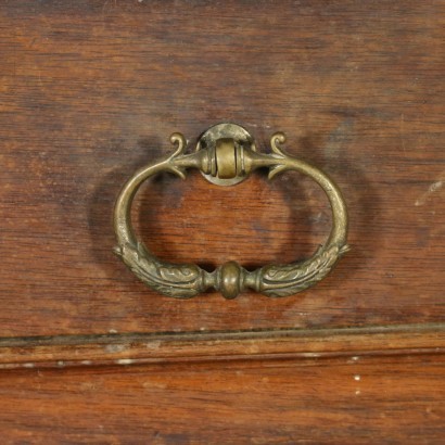 Two Bodies Cupboard Walnut Veneer Italy 19th Century