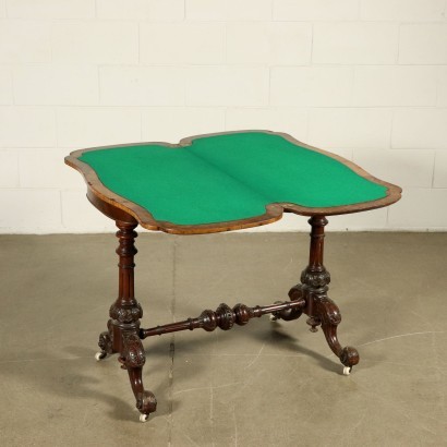 English Card Table Walnut Burr Walnut Late 19th Century