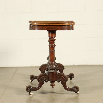 English Card Table Walnut Burr Walnut Late 19th Century