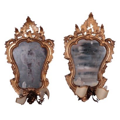 Pair Of Rococo Mirrors Italy 18th Century