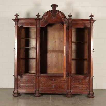 Large Umbertino Wardrobe Mahogany Italy Last Quarter 19th Century