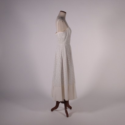 Robe de Cocktail Vintage Dentelle Blanche