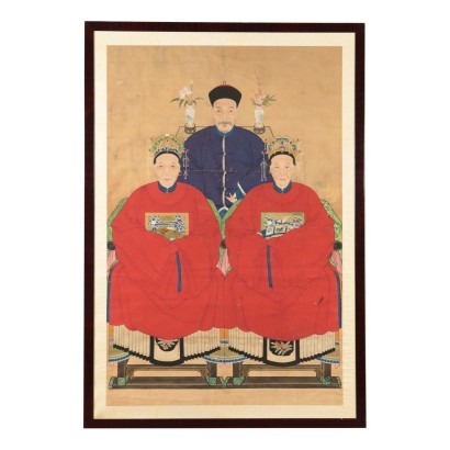 Portrait d&apos;un dignitaire chinois avec consorts