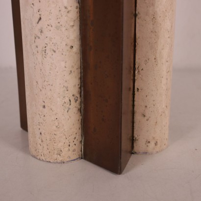 Lamp Travertine Marble and Brass Italy 1960s-1970s