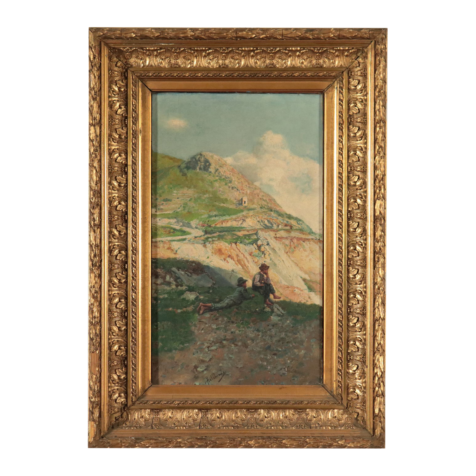 Antonio Malchiodi, Paesaggio con figure, Arte, Ottocento, dimanoinmano.it