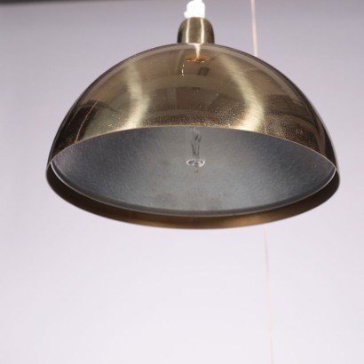 Ceiling Lamp Brass Plated Metal Glass Italy 1980s
