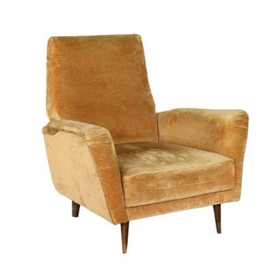 Fauteuil Velour Italie Années 1950-1960