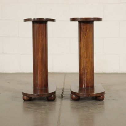 Pair Of Vase Holders Art Deco Walnut Veneer Italy 1920s 1930s