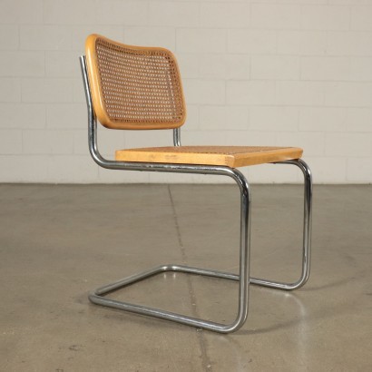 Chairs Chroimium Wood Straw of Vienna 1970s M. Breuer Gavina S.p.A.