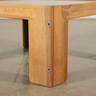 Small Table Tanganika Walnut Veneer Laminate 1970s-1980s Cassina