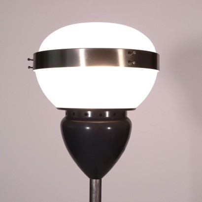 Lamp Enamelled Aluminum Chromed Metal Marble Glass 1960s