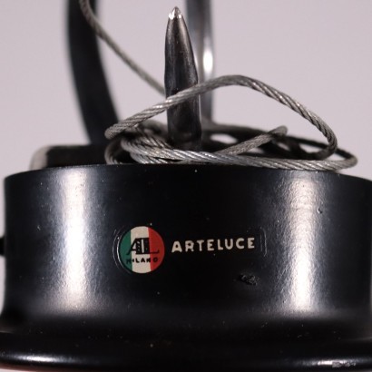 Lamp Chromed Metal Enamelled Aluminum 1960s G. Sarfatti Arteluce