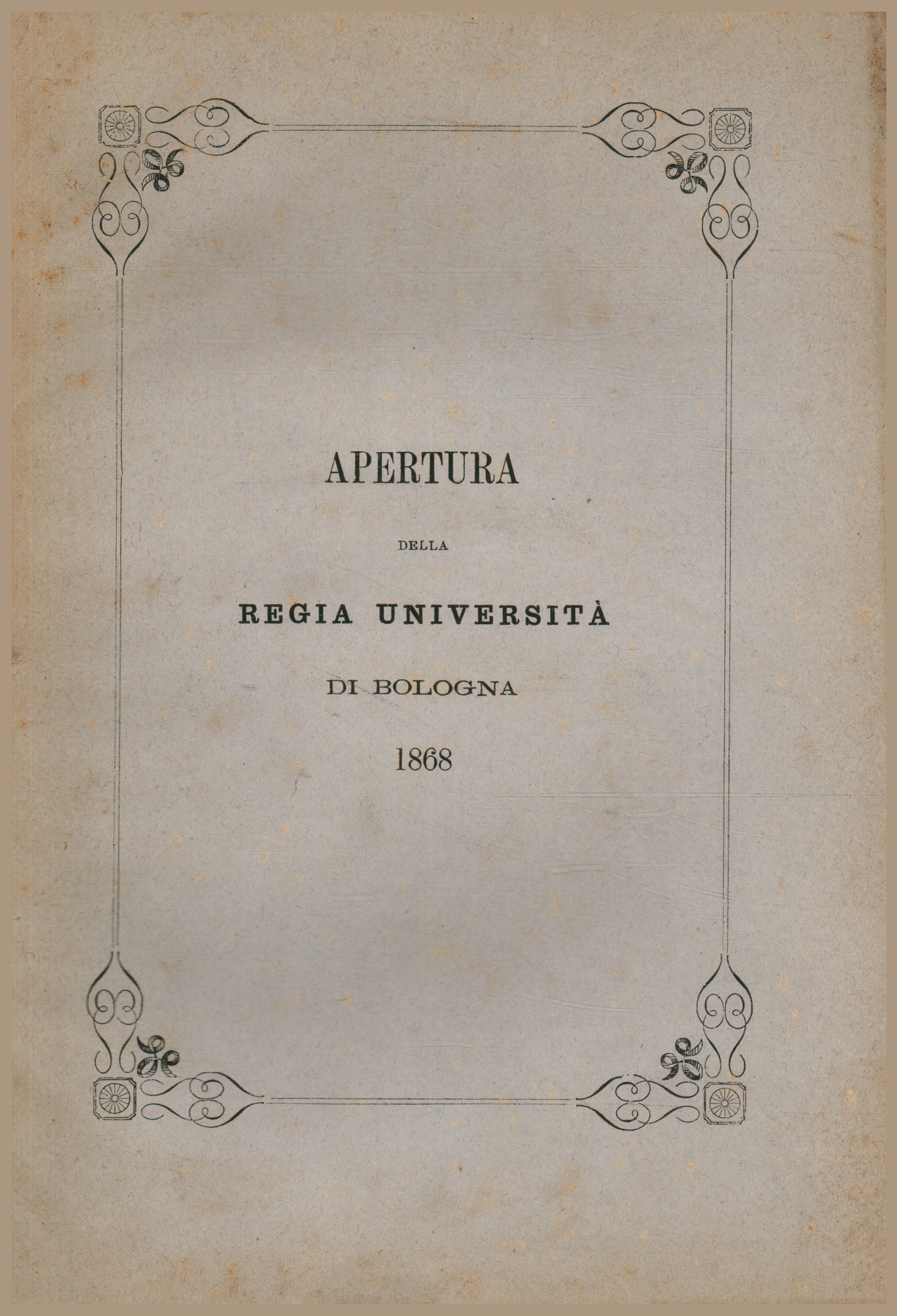Inaugural Oration, Domenico Santagata