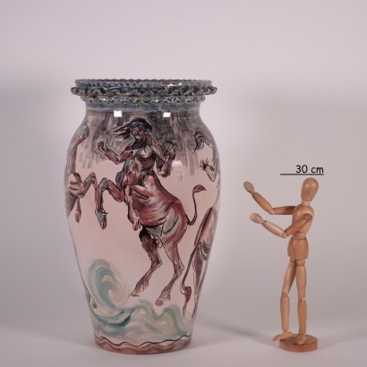 Vase Glazed Ceramic Italy Mid-20th Century