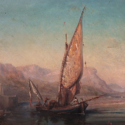 Seascape Oil On Panel 19th Century