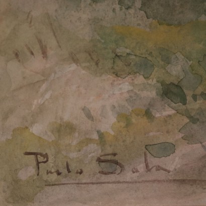 Paolo Sala Watercolour On Paper End 19th Century Early 20th Century