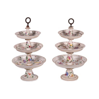 Pair Of Cake Stands Porcelain Second Half '800