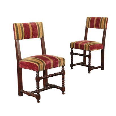 Pair Of Baroque Chairs Walnut Italy Late 17th Century