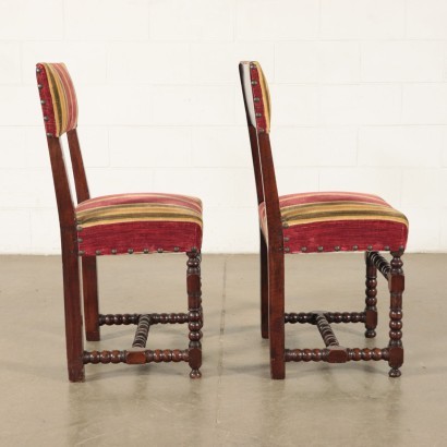 Pair Of Baroque Chairs Walnut Italy Late 17th Century