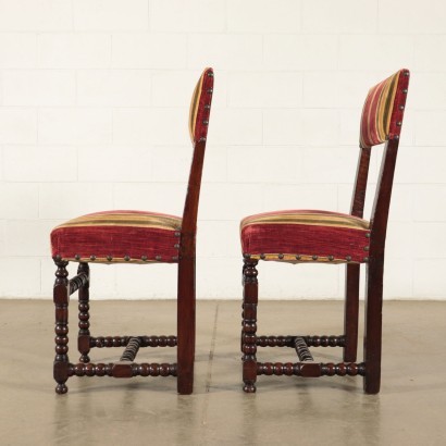 Pair Of Baroque Chairs Walnut Italy Late 17th Century