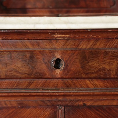 Pair Of Bedside Tables Umbertino Mahogany Marble Mirror Italy Late 800