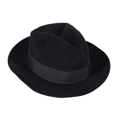 Vintage Hat For Men Black Felt Italy