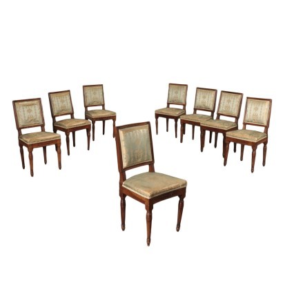 Gruppo di Otto Sedie Neoclassiche