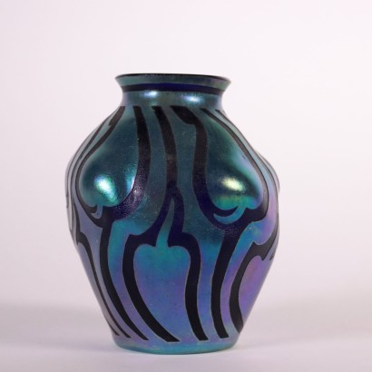 Pair of Glass Small Vases Austria 20th Century