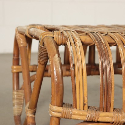 Pair Of Stools Bamboo Italy 20th Century