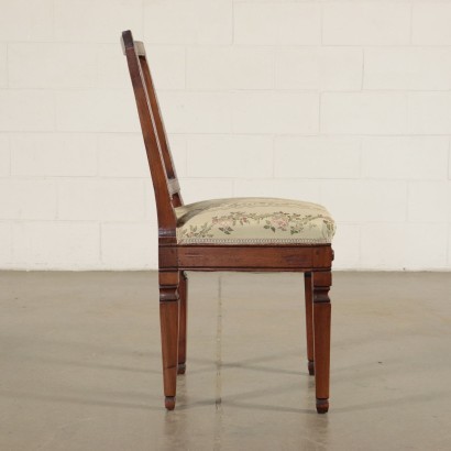 Group Of Four Neoclassical Chairs Walnut Italy Second Half '700