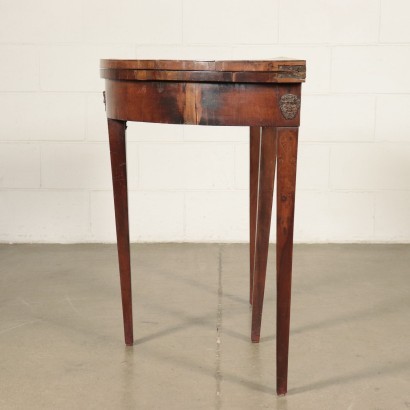 Small DIrectory Game Table Walnut Veneer Italy 18th-19th Century