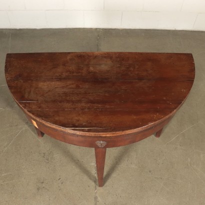 Small DIrectory Game Table Walnut Veneer Italy 18th-19th Century