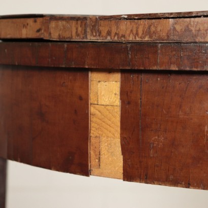 Small DIrectory Game Table Walnut Veneer Italy 18th-19th Century