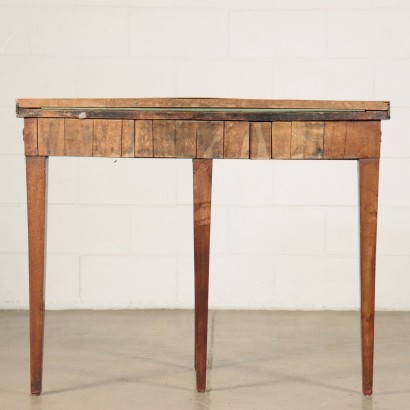 Small DIrectory Game Table Walnut Veneer Italy 18th-19th Century