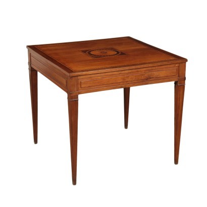 Petite Table Directoire Incrusté Noyer Italie Fin 18ème Début 19ème