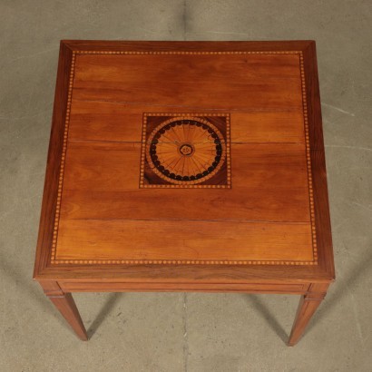 Small Inlaid Directory Table Walnut Italy 19th-18th Century